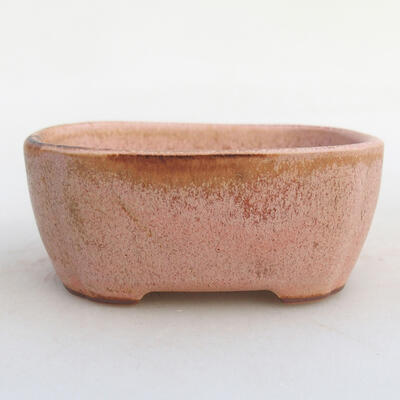 Ceramic bonsai bowl 8 x 6.5 x 3.5 cm, color pink - 1