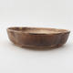 Ceramic bonsai bowl 22 x 19.5 x 5 cm, color brown - 1/2