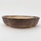 Ceramic bonsai bowl 22 x 19.5 x 5 cm, color brown - 1/3