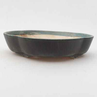 Ceramic bonsai bowl 22 x 19.5 x 5 cm, color green - 1