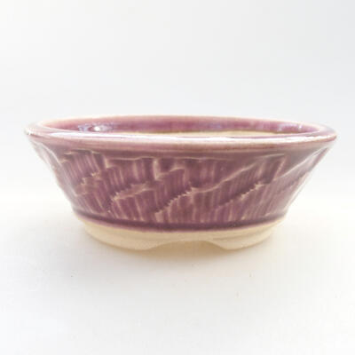 Ceramic bonsai bowl 10 x 10 x 3.5 cm, color purple - 1