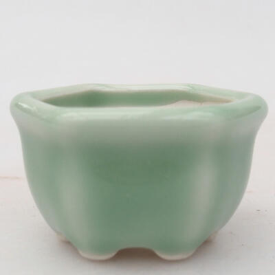 Ceramic bonsai bowl 4.5, x 4 x 2.5 cm, color green - 1