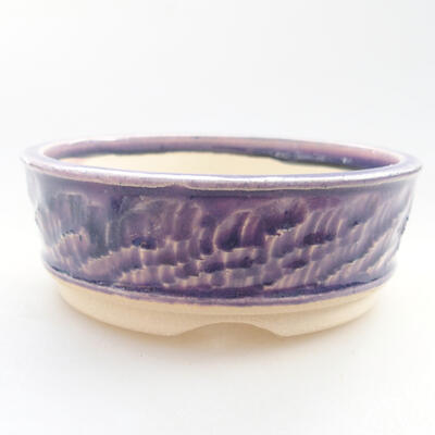 Ceramic bonsai bowl 11 x 11 x 4 cm, color purple - 1