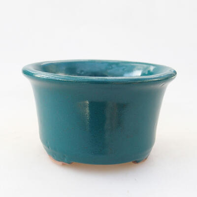 Ceramic bonsai bowl 8.5 x 8.5 x 5 cm, color green - 1