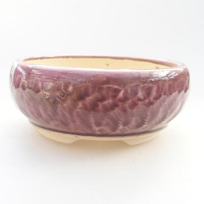 Ceramic bonsai bowl 11 x 11 x 5 cm, color purple - 1