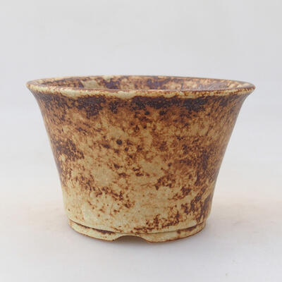 Ceramic bonsai bowl 10 x 10 x 6.5 cm, color yellow-brown - 1