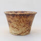 Ceramic bonsai bowl 10 x 10 x 6.5 cm, color yellow-brown - 1/3