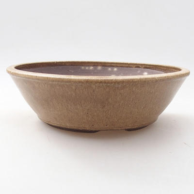 Ceramic bonsai bowl 18.5 x 18.5 x 5.5 cm, brown color - 1