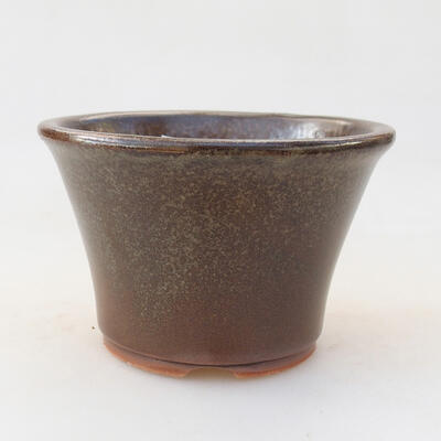 Ceramic bonsai bowl 10 x 10 x 6.5 cm, color brown-green - 1
