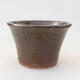 Ceramic bonsai bowl 10 x 10 x 6.5 cm, color brown-green - 1/3