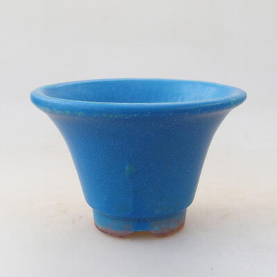 Ceramic bonsai bowl 9.5 x 9.5 x 6.5 cm, color blue - 1