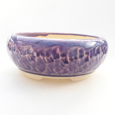 Ceramic bonsai bowl 10 x 10 x 4.5 cm, color purple - 1