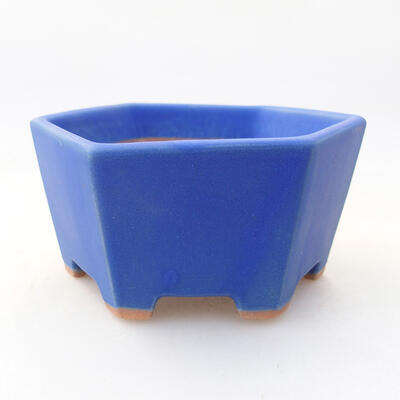 Ceramic bonsai bowl 9.5 x 8.5 x 4.5 cm, color blue - 1