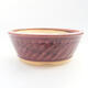 Ceramic bonsai bowl 13.5 x 13.5 x 5 cm, color purple - 1/3