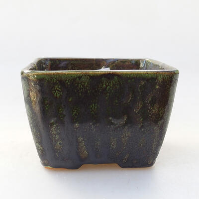 Ceramic bonsai bowl 8 x 8 x 5.5 cm, color green - 1