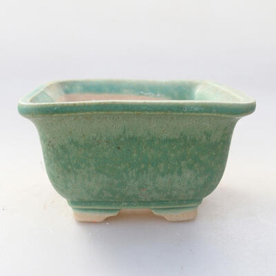 Ceramic bonsai bowl 9 x 9 x 5.5 cm, color green - 1