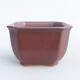 Ceramic bonsai bowl 9 x 9 x 5.5 cm, burgundy color - 1/3