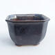 Ceramic bonsai bowl 9 x 9 x 5.5 cm, metal color - 1/3