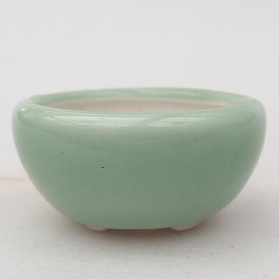 Ceramic bonsai bowl 4.5, x 4.5 x 2 cm, color green - 1