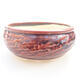 Ceramic bonsai bowl 11.5 x 11.5 x 5 cm, burgundy color - 1/3