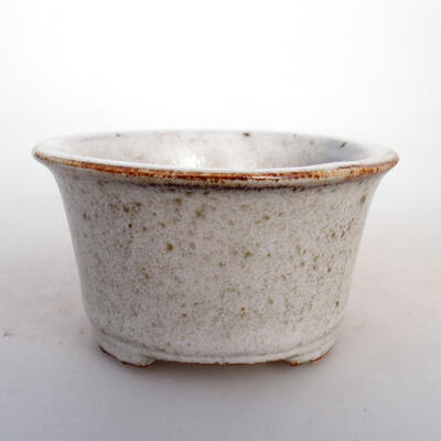 Ceramic bonsai bowl 8.5 x 8.5 x 5 cm, beige color - 1