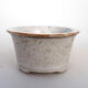 Ceramic bonsai bowl 8.5 x 8.5 x 5 cm, beige color - 1/3