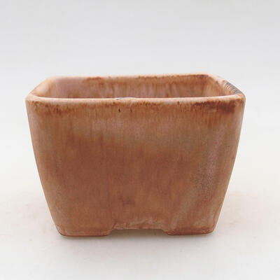 Ceramic bonsai bowl 8 x 8 x 6 cm, color beige - 1