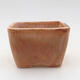 Ceramic bonsai bowl 8 x 8 x 6 cm, color beige - 1/3