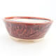 Ceramic bonsai bowl 12 x 12 x 4.5 cm, burgundy color - 1/3