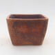 Ceramic bonsai bowl 8 x 8 x 6 cm, color brown - 1/3