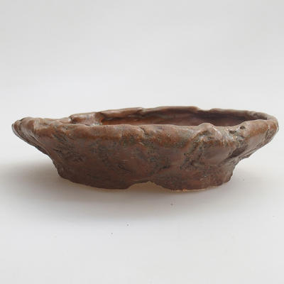 Ceramic bonsai bowl 17 x 17 x 4 cm, brown color - 1
