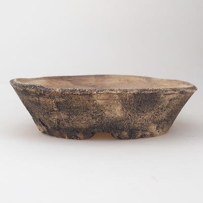 Ceramic bonsai bowl 26 x 26 x 7 cm, brown-black color - 1