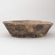 Ceramic bonsai bowl 26 x 26 x 7 cm, brown-black color - 1/4