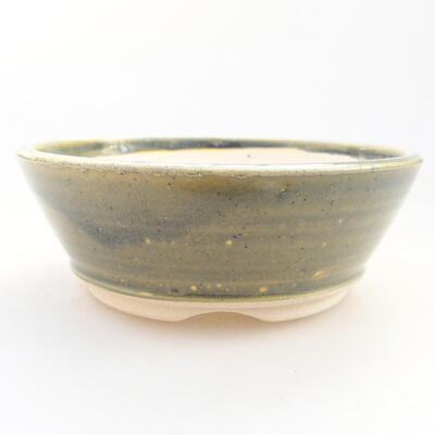 Ceramic bonsai bowl 12 x 12 x 4.5 cm, color green - 1