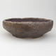 Ceramic bonsai bowl 24 x 24 x 7,5 cm, brown-green color - 1/4