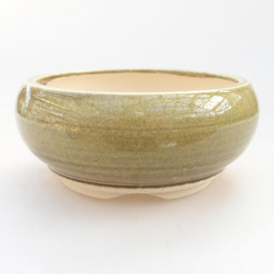 Ceramic bonsai bowl 10.5 x 10.5 x 5 cm, color green - 1