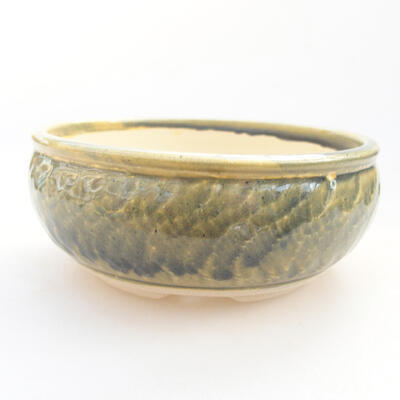 Ceramic bonsai bowl 12 x 12 x 5 cm, color green - 1