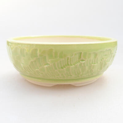 Ceramic bonsai bowl 12 x 12 x 4.5 cm, color green - 1