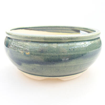 Ceramic bonsai bowl 12 x 12 x 5.5 cm, color green - 1