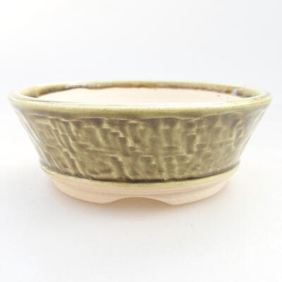 Ceramic bonsai bowl 11 x 11 x 4 cm, color green - 1