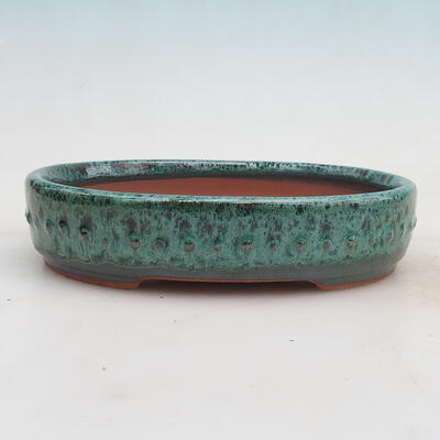 Bonsai bowl 19 x 15 x 4.5 cm, color green - 1