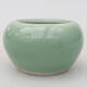 Ceramic bonsai bowl 4 x 4 x 2 cm, color green - 1/3