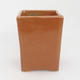 Ceramic bonsai bowl 8 x 8 x 10 cm, color brown - 2nd quality - 1/4