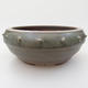Ceramic bonsai bowl - 14 x 14 x 6 cm, color green - 1/3