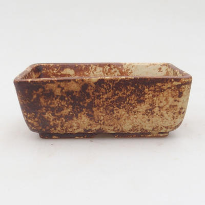 Ceramic bonsai bowl 12 x 9 x 4,5 cm, brown-yellow color - 2nd quality - 1