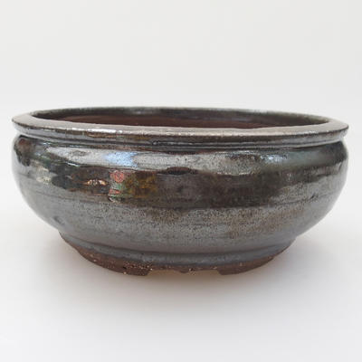 Ceramic bonsai bowl - 17 x 17 x 7 cm, color green - 1