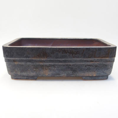 Ceramic bonsai bowl 27 x 20 x 8,5 cm, brown-gold color - 2nd quality - 1