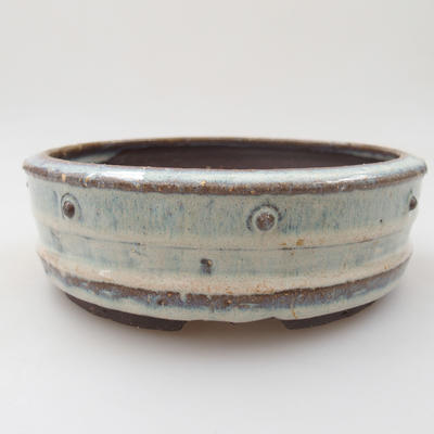 Ceramic bonsai bowl - 16 x 16 x 5 cm, color blue - 1