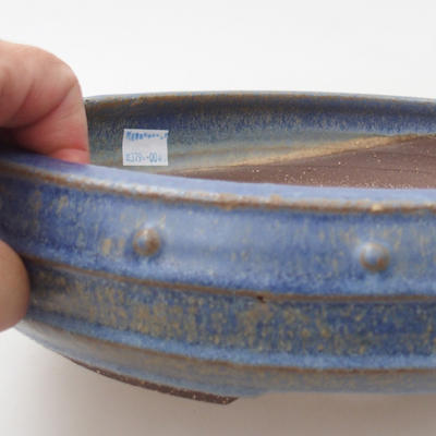 Ceramic bonsai bowl - 23,5 x 23,5 x 5,5 cm, blue color - 1