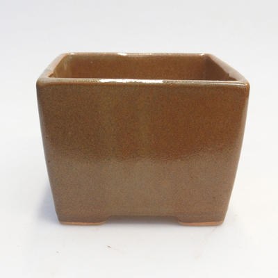 Ceramic bonsai bowl 11 x 11 x 8,5 cm, brown-gray color - 2nd quality - 1